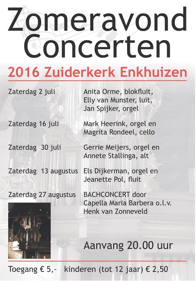 sfeervol concert in de mooie Zuiderkerk te Enkhuizen